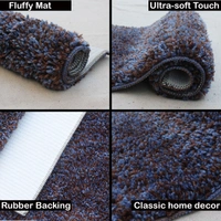 Luxe Home International Bathmat Moscow Microfiber 1600 GSM Anti-Skid ( Blue Pearl , 38 Cm x 58 Cm , Pack of 1 ) - Blue Pearl