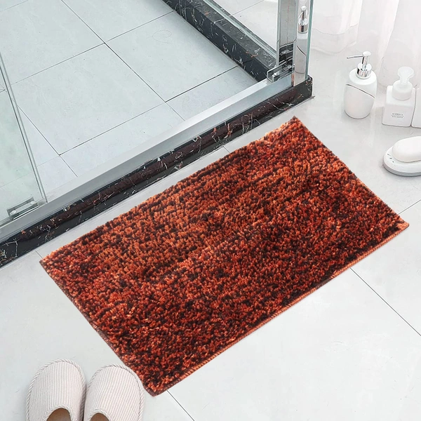 Luxe Home International Bathmat Moscow Microfiber 1600 GSM Anti-Skid ( Fire Place , 38 Cm x 58 Cm , Pack of 1 ) - Fire Place