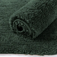 Luxe Home International Bathmat Newman Microfiber 2500 GSM Anti Slip ( Hunter Green, 40x60 cm, Pack of 1 ) - 40x60 cm, Hunter Green