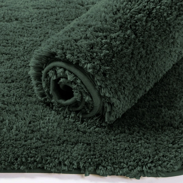 Luxe Home International Bathmat Newman Microfiber 2500 GSM Anti Slip ( Hunter Green, 40x60 cm, Pack of 1 ) - 40x60 cm, Hunter Green