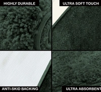 Luxe Home International Bathmat Newman Microfiber 2500 GSM Anti Slip ( Hunter Green, 40x60 cm, Pack of 1 ) - 40x60 cm, Hunter Green