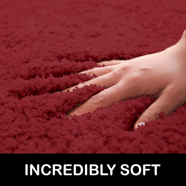 Luxe Home International Bathmat Newman Microfiber 2500 GSM Anti Slip ( Mahroon, 60x90 cm, Pack of 1 ) - 60x90 cm, Mahroon