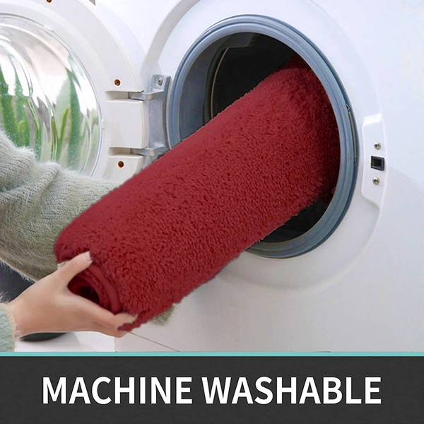 Luxe Home International Bathmat Newman Microfiber 2500 GSM Anti Slip ( Mahroon, 60x90 cm, Pack of 1 ) - 60x90 cm, Mahroon