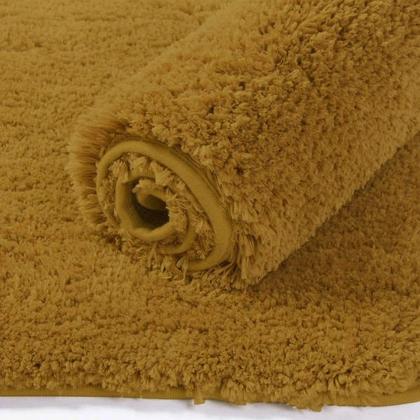 Luxe Home International Bathmat Newman Microfiber 2500 GSM Anti Slip ( Gold, 60x90 cm, Pack of 1 ) - 60x90 cm, Gold