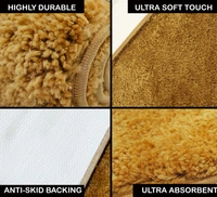 Luxe Home International Bathmat Newman Microfiber 2500 GSM Anti Slip ( Gold, 60x90 cm, Pack of 1 ) - 60x90 cm, Gold