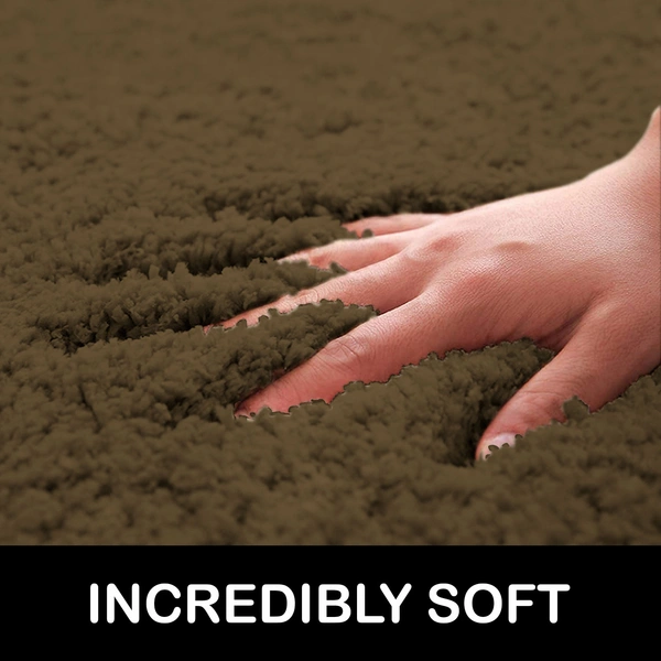 Luxe Home International Bathmat Newman Microfiber 2500 GSM Anti Slip ( Coffee, 45x75 cm, Pack of 1 ) - 45x75 cm, Coffee