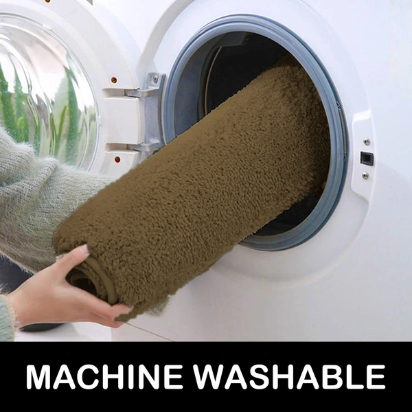 Luxe Home International Bathmat Newman Microfiber 2500 GSM Anti Slip ( Coffee, 45x75 cm, Pack of 1 ) - 45x75 cm, Coffee