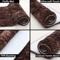 Luxe Home International Bathmat Norway Microfiber 1600 GSM Anti-Skid ( Chocolate , 38 Cm x 58 Cm , Pack of 1 ) - Chocolate