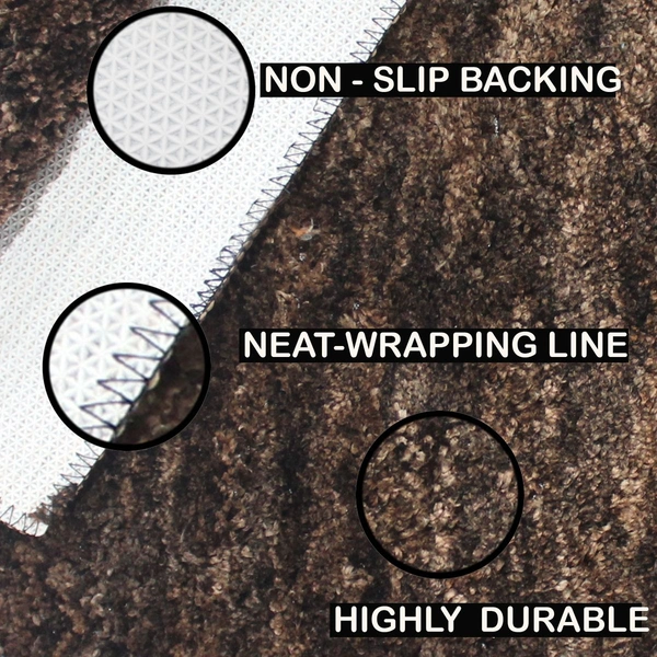 Luxe Home International Bathmat Norway Microfiber 1600 GSM Anti-Skid ( Coffee , 38 Cm x 58 Cm , Pack of 1 ) - Coffee