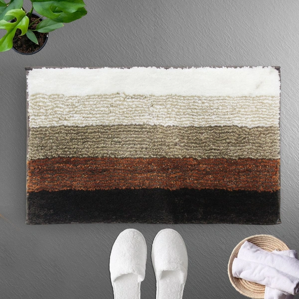 Luxe Home International Bathmat Oyster Microfiber 1600 GSM Anti-Skid ( Teracotta , 38 Cm x 58 Cm , Pack of 1 ) - 38x58 cm, Teracotta