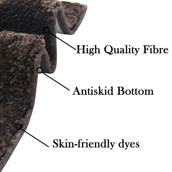 Luxe Home International Bathmat Oyster Microfiber 1600 GSM Anti-Skid ( Teracotta , 38 Cm x 58 Cm , Pack of 1 ) - 38x58 cm, Teracotta