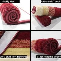 Luxe Home International Bathmat Oyster Microfiber 1600 GSM Anti-Skid ( Lava , 38 Cm x 58 Cm , Pack of 1 ) - 38x58 cm, Lava