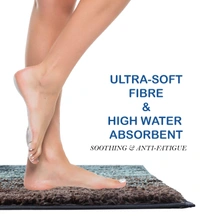 Luxe Home International Bathmat Oyster Microfiber 1600 GSM Anti-Skid ( Burnt Green , 38 Cm x 58 Cm , Pack of 1 ) - 38x58 cm, Burnt Green