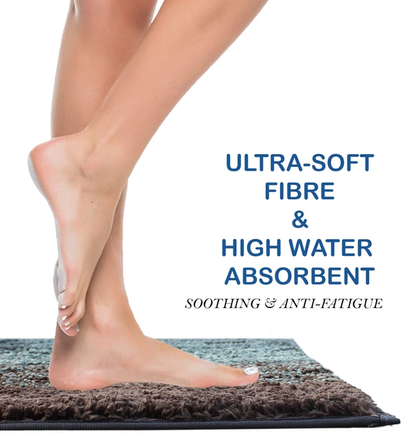 Luxe Home International Bathmat Oyster Microfiber 1600 GSM Anti-Skid ( Burnt Green , 38 Cm x 58 Cm , Pack of 1 ) - 38x58 cm, Burnt Green