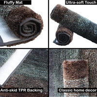 Luxe Home International Bathmat Oyster Microfiber 1600 GSM Anti-Skid ( Burnt Green , 38 Cm x 58 Cm , Pack of 1 ) - 38x58 cm, Burnt Green