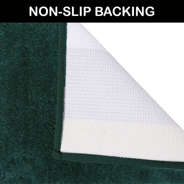 Luxe Home International Bathmat Sensuous Microfiber 2500 GSM Anti-Skid ( H.Green , 60 Cm x 90 Cm , Pack of 1 ) - 60x90 cm, H.Green