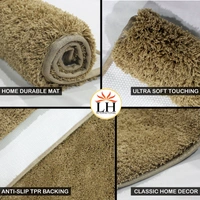 Luxe Home International Bathmat Sensuous Microfiber 2500 GSM Anti-Skid ( Antigold , 40 Cm x 60 Cm , Pack of 1 ) - 40x60 cm, Anti Gold