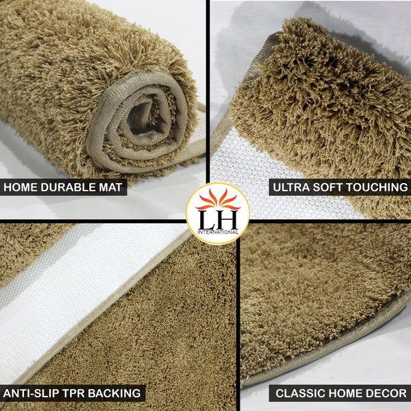 Luxe Home International Bathmat Sensuous Microfiber 2500 GSM Anti-Skid ( Antigold , 40 Cm x 60 Cm , Pack of 1 ) - 40x60 cm, Anti Gold