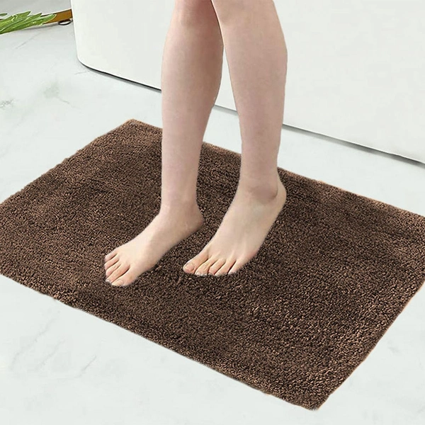 Luxe Home International Bathmat Sensuous Microfiber 2500 GSM Anti-Skid ( Coffee , 40 Cm x 60 Cm , Pack of 1 ) - 40x60 cm, Coffee
