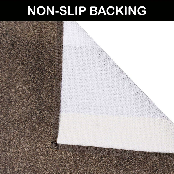 Luxe Home International Bathmat Sensuous Microfiber 2500 GSM Anti-Skid ( Coffee , 60 Cm x 90 Cm , Pack of 1 ) - 60x90 cm, Coffee