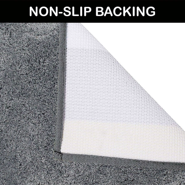 Luxe Home International Bathmat Sensuous Microfiber 2500 GSM Anti-Skid ( Grey , 40 Cm x 60 Cm , Pack of 1 ) - 40x60 cm, Grey