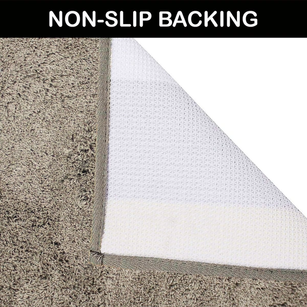 Luxe Home International Bathmat Sensuous Microfiber 2500 GSM Anti-Skid ( Taupe , 60 Cm x 90 Cm , Pack of 1 ) - 60x90 cm, Taupe