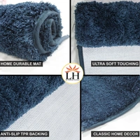 Luxe Home International Bathmat Sensuous Microfiber 2500 GSM Anti-Skid ( Teal , 40 Cm x 60 Cm , Pack of 1 ) - 40x60 cm, Teal