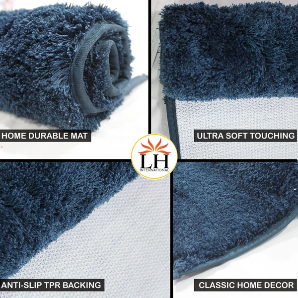 Luxe Home International Bathmat Sensuous Microfiber 2500 GSM Anti-Skid ( Teal , 40 Cm x 60 Cm , Pack of 1 ) - 40x60 cm, Teal