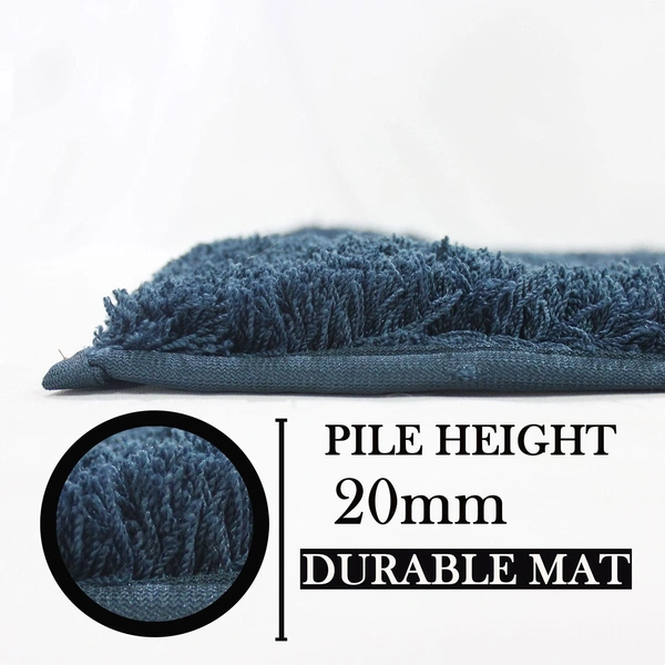 Luxe Home International Bathmat Sensuous Microfiber 2500 GSM Anti-Skid ( Teal , 40 Cm x 60 Cm , Pack of 1 ) - 40x60 cm, Teal