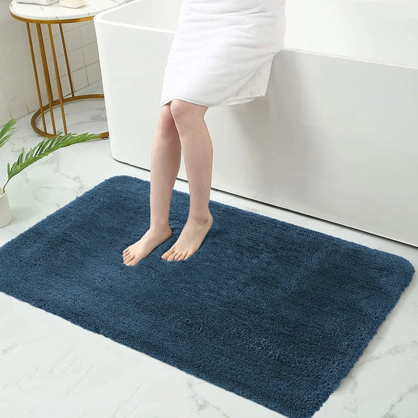 Luxe Home International Bathmat Sensuous Microfiber 2500 GSM Anti-Skid ( Teal , 60 Cm x 90 Cm , Pack of 1 ) - 60x90 cm, Teal