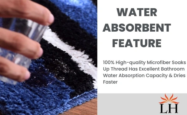 Luxe Home International Bathmat Stripe Microfiber 1600 GSM Anti-Skid ( Maroon , 38 Cm x 58 Cm , Pack of 2 ) - Maroon