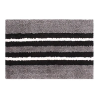 Luxe Home International Runner Stripe Microfiber 1600 GSM Anti-Skid ( Grey, Chocolate , 58 Cm x 140 Cm + 38x58 Cm , Pack of 2 ) - Grey, Chocolate