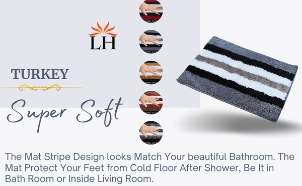 Luxe Home International Bathmat Turkey Microfiber 1600 GSM Anti-Skid ( Coffee , 38 Cm x 58 Cm , Pack of 1 ) - Coffee