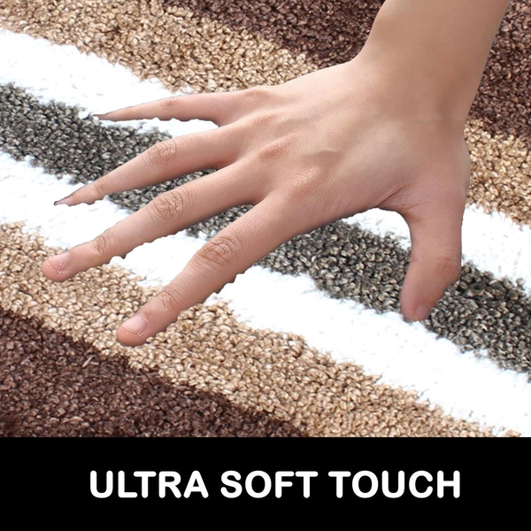 Luxe Home International Bathmat Turkey Microfiber 1600 GSM Anti-Skid ( Coffee , 38 Cm x 58 Cm , Pack of 1 ) - Coffee