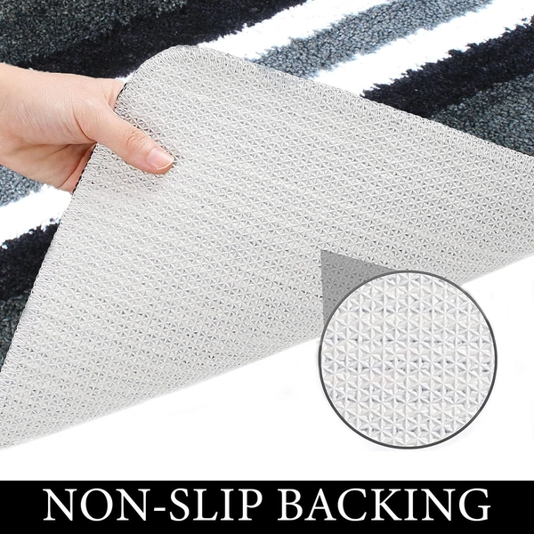 Luxe Home International Bathmat Turkey Microfiber 1600 GSM Anti-Skid ( Grey , 38 Cm x 58 Cm , Pack of 1 ) - Grey