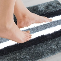 Luxe Home International Bathmat Turkey Microfiber 1600 GSM Anti-Skid ( Grey , 38 Cm x 58 Cm , Pack of 1 ) - Grey