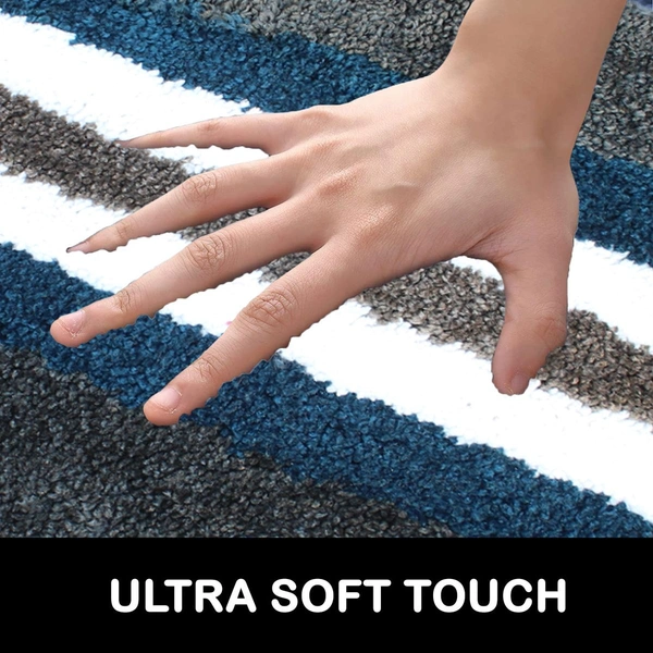 Luxe Home International Runner Turkey Microfiber 1600 GSM Anti-Skid ( Teal , 58 Cm x 140 Cm , Pack of 1 ) - Teal