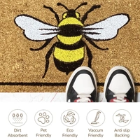 Luxe Home International Bee Design Coir Doormat for Entrance (71 x 45 cm ) - 71x 45 Cm, Gold