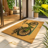 Luxe Home International Bicycle Design Coir Doormat for Entrance (71 x 45 cm ) - 71x 45 Cm, Gold