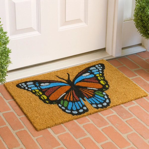 Luxe Home International  Butterfly Design Coir Doormat for Entrance (71 x 45 cm )