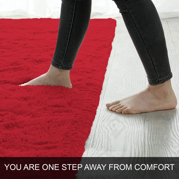 Luxe Home International Carpet Marino Fur 2000 GSM Super Soft ( Maroon , 3x5 Ft , Pack of 1 ) - 3x5 Ft, Maroon