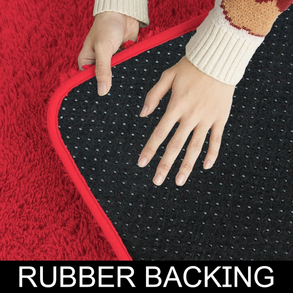 Luxe Home International Carpet Marino Fur 2000 GSM Super Soft ( Maroon , 3x5 Ft , Pack of 1 ) - 3x5 Ft, Maroon