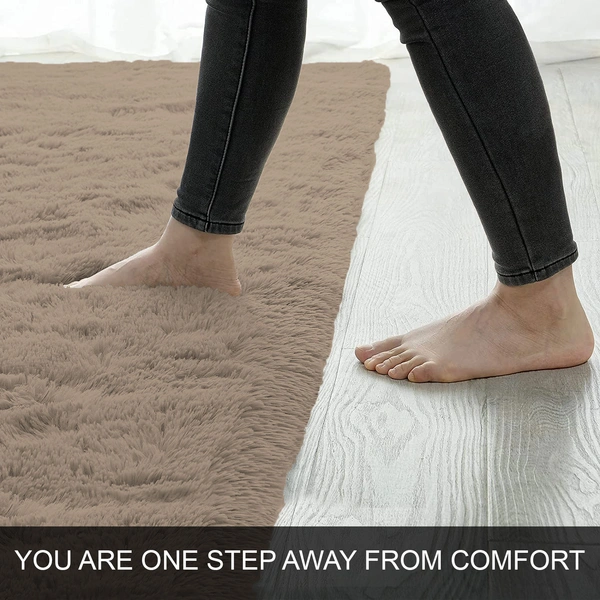 Luxe Home International Bathmat Marino Fur 2000 GSM Super Soft ( Taupe , 45x75 Cm , Pack of 1 ) - 45x75 cm, Taupe