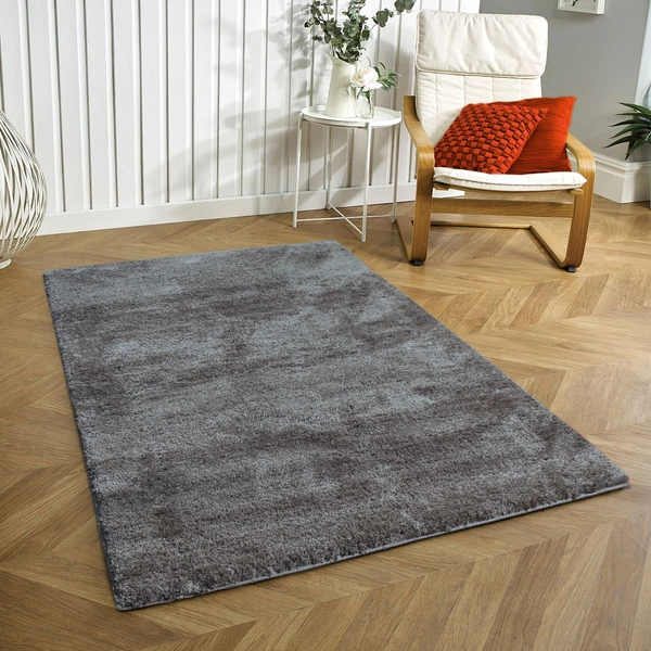 Luxe Home International Carpet Newman Microfiber 2500 GSM Anti Slip ( Silver, 4x6 Ft, Pack of 1 ) - 4x6 Ft, Silver