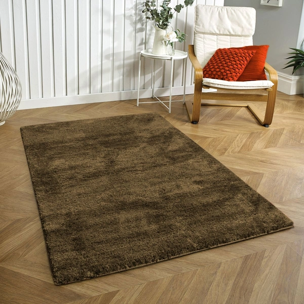 Luxe Home International Carpet Newman Microfiber 2500 GSM Anti Slip ( Coffee, 4x6 Ft, Pack of 1 ) - 4x6 Ft, Coffee