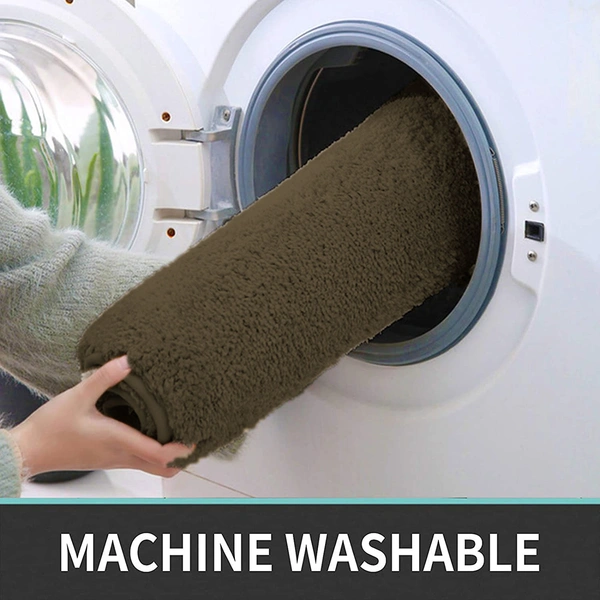 Luxe Home International Bathmat Newman Microfiber 2500 GSM Anti Slip ( Arabic Coffee, 60x90 cm, Pack of 1 ) - 60x90 cm, Arabic Coffee