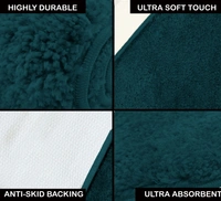 Luxe Home International Bathmat Newman Microfiber 2500 GSM Anti Slip ( Teal, 60x90 cm, Pack of 1 ) - 60x90 cm, Teal