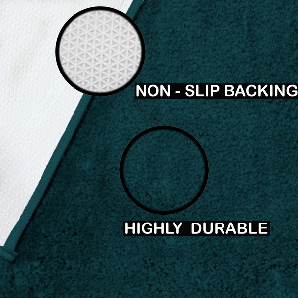 Luxe Home International Bathmat Newman Microfiber 2500 GSM Anti Slip ( Teal, 60x90 cm, Pack of 1 ) - 60x90 cm, Teal