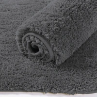 Luxe Home International Bathmat Newman Microfiber 2500 GSM Anti Slip ( Grey, 45x75 cm, Pack of 1 ) - 45x75 cm, Grey