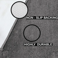 Luxe Home International Bathmat Newman Microfiber 2500 GSM Anti Slip ( Silver, 60x90 cm, Pack of 1 ) - 60x90 cm, Silver